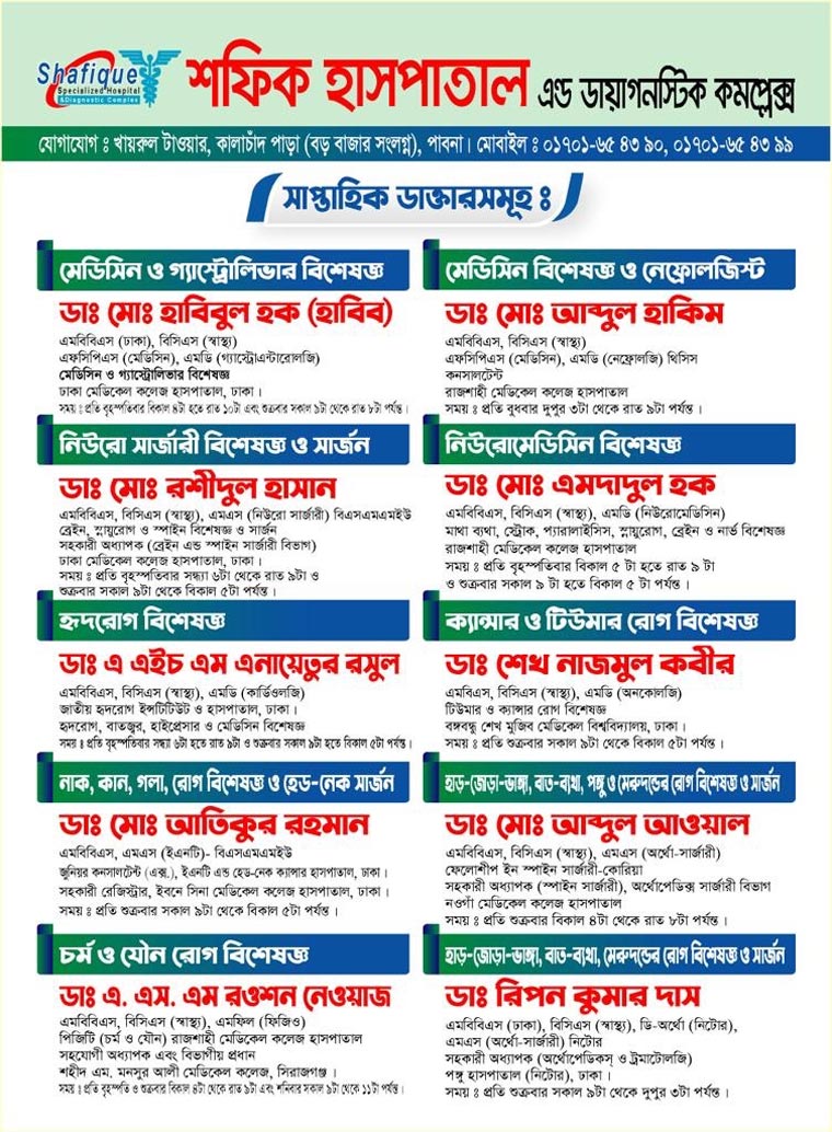 Weekly Doctors List